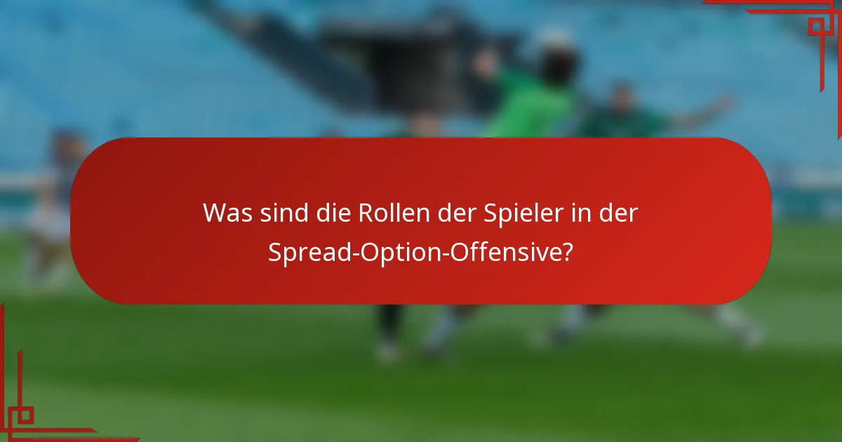 Was sind die Rollen der Spieler in der Spread-Option-Offensive?