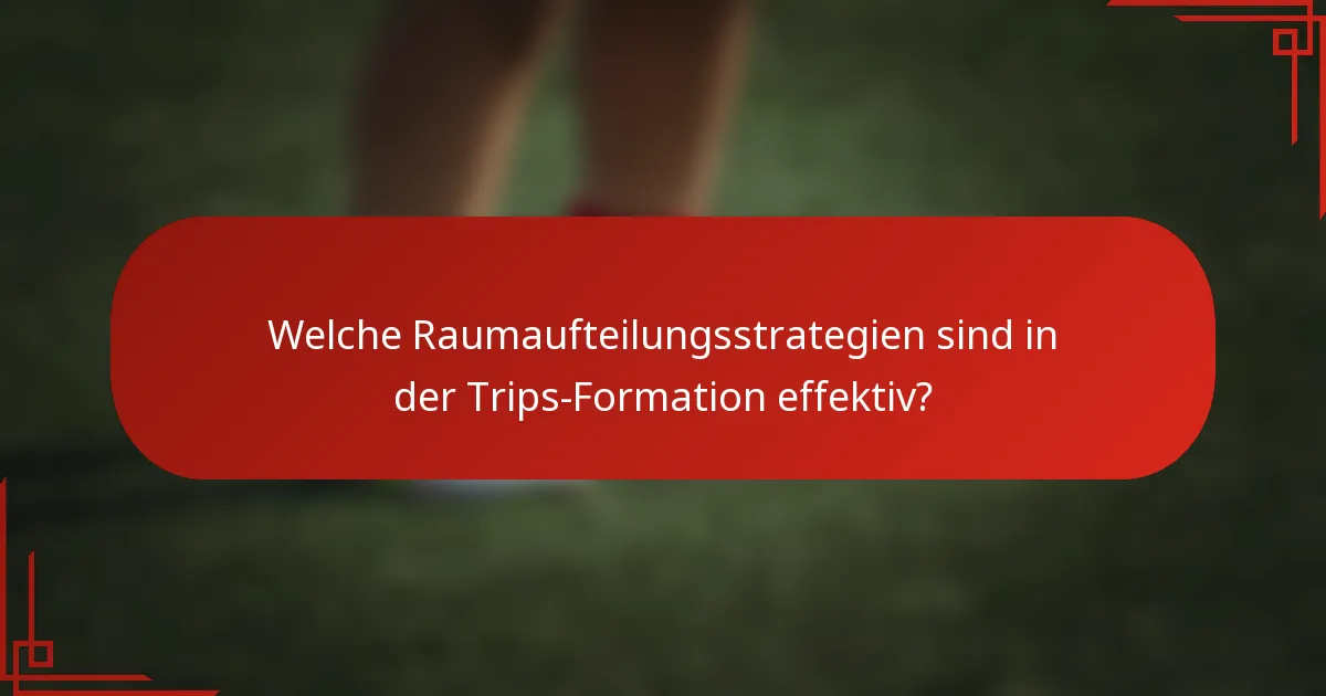 Welche Raumaufteilungsstrategien sind in der Trips-Formation effektiv?