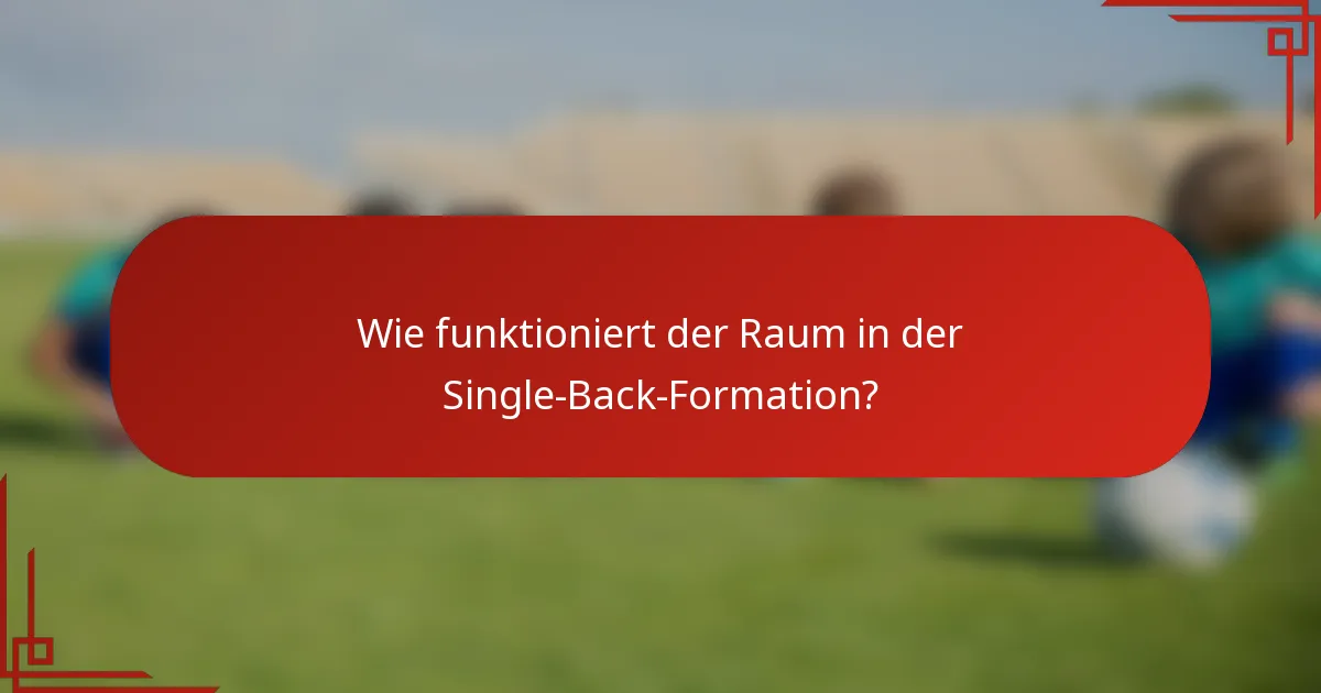Wie funktioniert der Raum in der Single-Back-Formation?